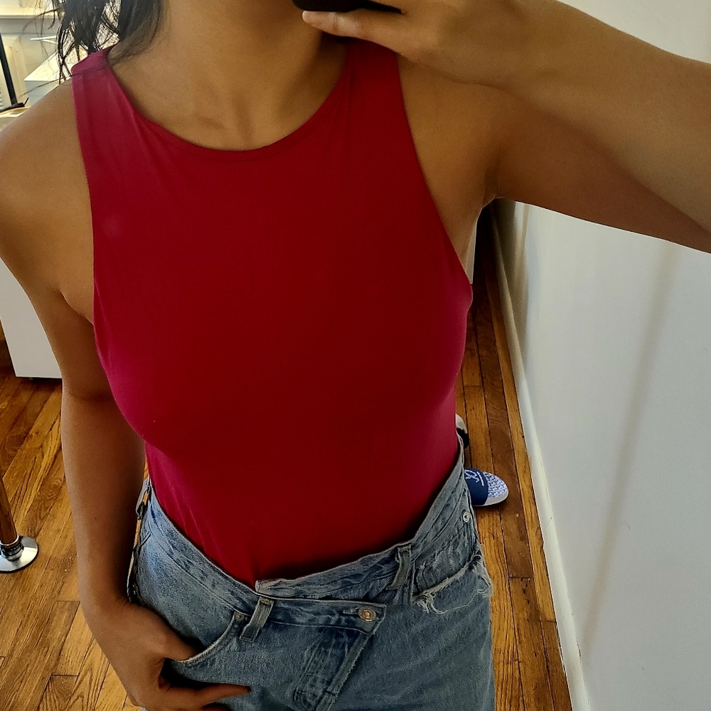 Zara halter neck bodysuit fuscia pink